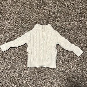 LIKE NEW-Crazy 8 White Quarter Zip Sweater